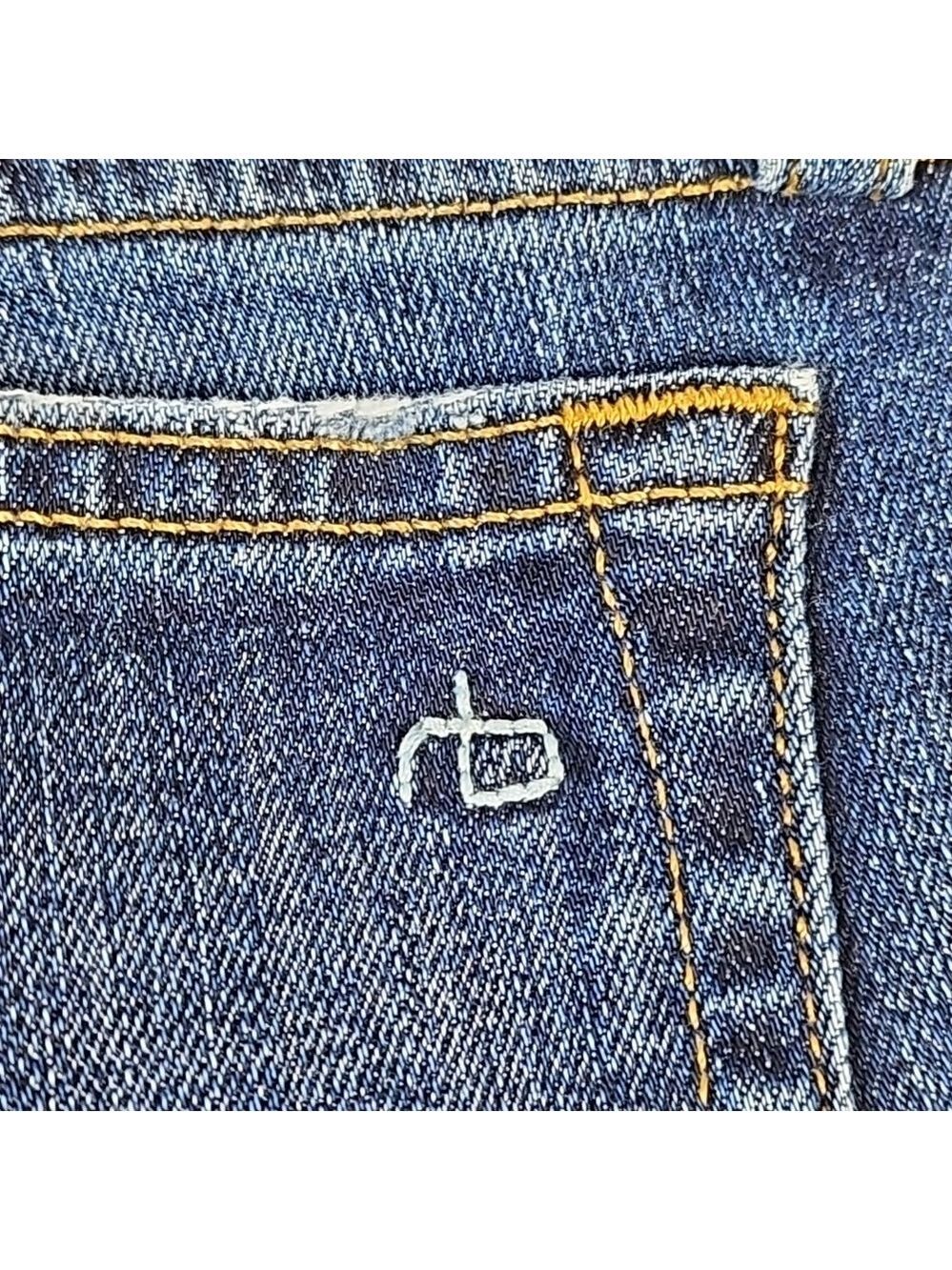 Rag & Bone Dre Low Rise Slim Boyfriend Distressed Destructed Jean in Harper Wash - Picture 11 of 16